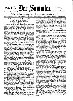Der Sammler (Augsburger Abendzeitung) Dienstag 3. Dezember 1878