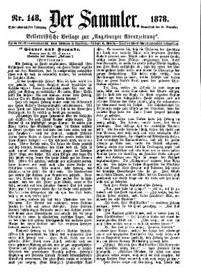 Der Sammler (Augsburger Abendzeitung) Samstag 21. Dezember 1878