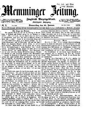 Memminger Zeitung Donnerstag 10. Januar 1878