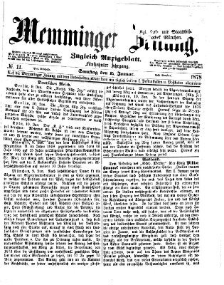 Memminger Zeitung Samstag 12. Januar 1878