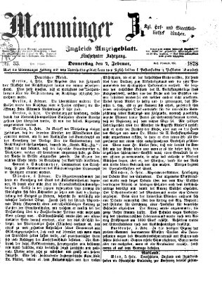 Memminger Zeitung Donnerstag 7. Februar 1878