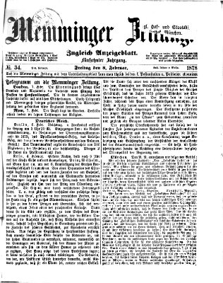 Memminger Zeitung Freitag 8. Februar 1878