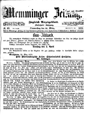 Memminger Zeitung Donnerstag 21. März 1878