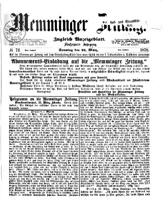 Memminger Zeitung Sonntag 24. März 1878