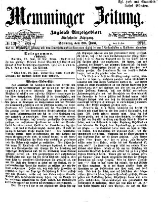 Memminger Zeitung Sonntag 30. Juni 1878