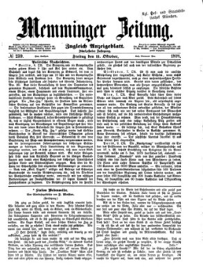 Memminger Zeitung Freitag 11. Oktober 1878