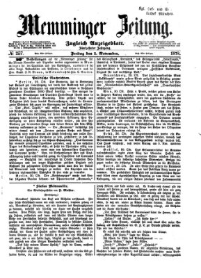 Memminger Zeitung Freitag 1. November 1878