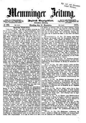 Memminger Zeitung Dienstag 17. Dezember 1878