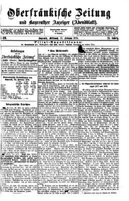 Oberfränkische Zeitung und Bayreuther Anzeiger (Bayreuther Anzeiger) Mittwoch 27. Februar 1878