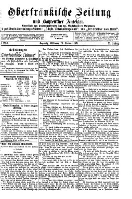 Oberfränkische Zeitung und Bayreuther Anzeiger (Bayreuther Anzeiger) Mittwoch 23. Oktober 1878