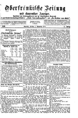 Oberfränkische Zeitung und Bayreuther Anzeiger (Bayreuther Anzeiger) Freitag 1. November 1878