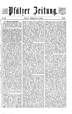 Pfälzer Zeitung Samstag 19. Januar 1878