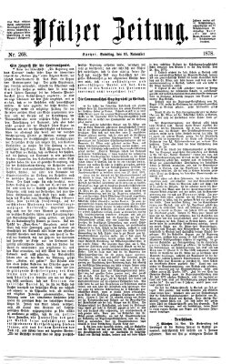 Pfälzer Zeitung Samstag 16. November 1878