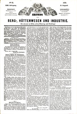 Der Berggeist Dienstag 13. August 1878