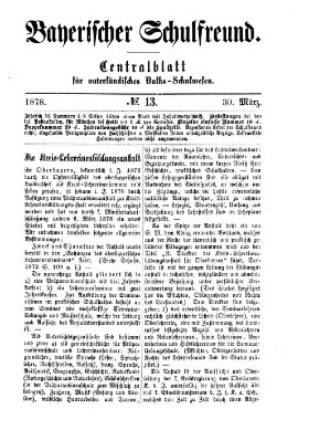 Bayerischer Schulfreund Samstag 30. März 1878