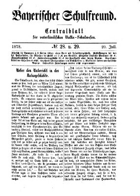 Bayerischer Schulfreund Samstag 20. Juli 1878