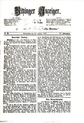 Kitzinger Anzeiger Donnerstag 10. Januar 1878