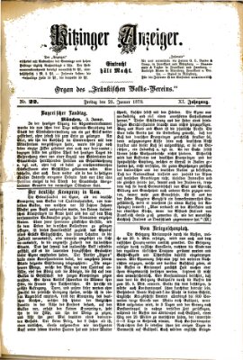 Kitzinger Anzeiger Freitag 25. Januar 1878