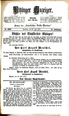 Kitzinger Anzeiger Samstag 20. Juli 1878