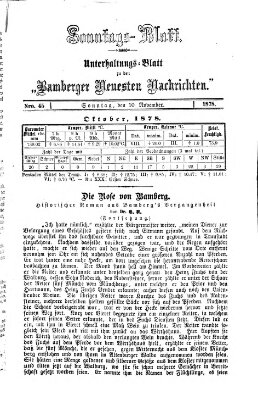 Bamberger neueste Nachrichten Sonntag 10. November 1878