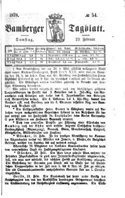 Bamberger Tagblatt Samstag 23. Februar 1878