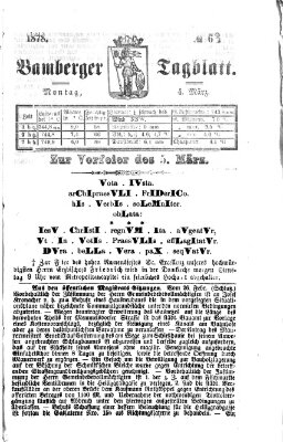 Bamberger Tagblatt Montag 4. März 1878