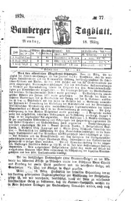 Bamberger Tagblatt Montag 18. März 1878