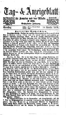 Tag- und Anzeigeblatt für Kempten und das Allgäu Samstag 16. November 1878