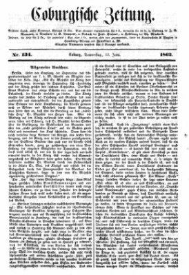 Coburger Zeitung Donnerstag 12. Juni 1862