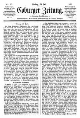Coburger Zeitung Freitag 25. Juli 1862