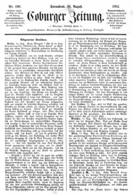 Coburger Zeitung Samstag 16. August 1862