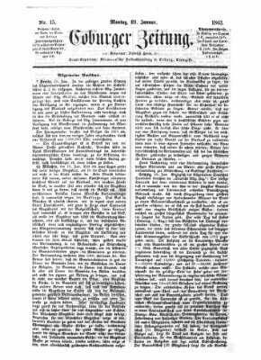 Coburger Zeitung Montag 19. Januar 1863