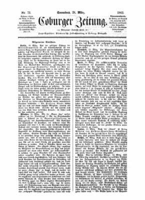 Coburger Zeitung Samstag 28. März 1863
