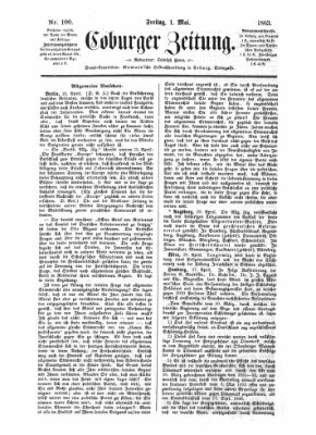Coburger Zeitung Freitag 1. Mai 1863