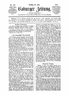 Coburger Zeitung Dienstag 30. Juni 1863