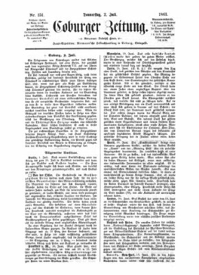Coburger Zeitung Donnerstag 2. Juli 1863