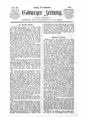 Coburger Zeitung Freitag 25. September 1863