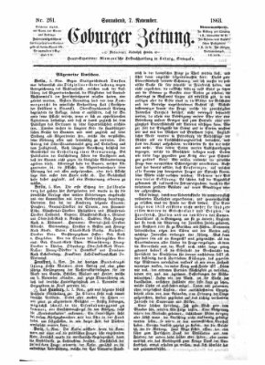 Coburger Zeitung Samstag 7. November 1863