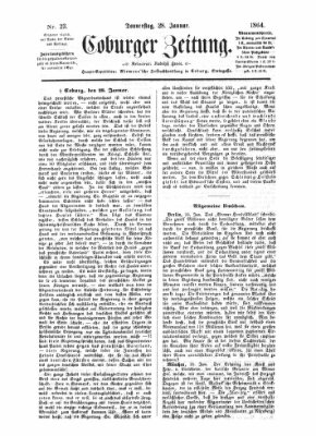 Coburger Zeitung Donnerstag 28. Januar 1864