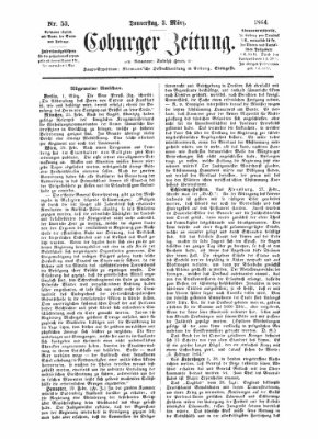 Coburger Zeitung Donnerstag 3. März 1864