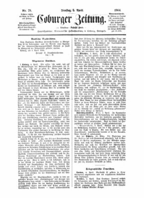 Coburger Zeitung Dienstag 5. April 1864