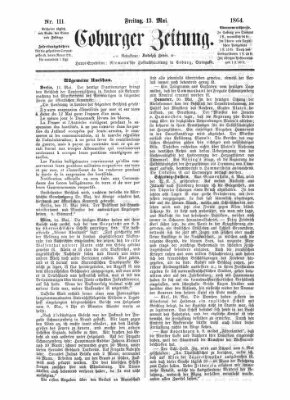 Coburger Zeitung Freitag 13. Mai 1864
