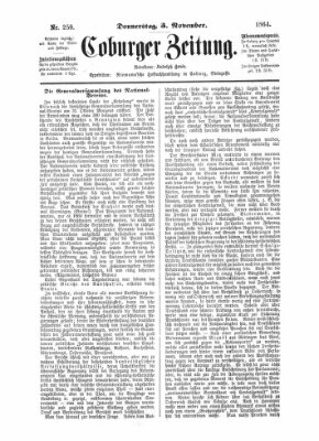 Coburger Zeitung Donnerstag 3. November 1864