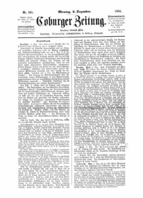 Coburger Zeitung Montag 5. Dezember 1864
