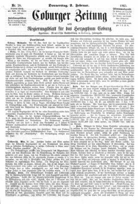 Coburger Zeitung Donnerstag 2. Februar 1865