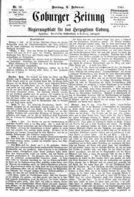 Coburger Zeitung Freitag 3. Februar 1865