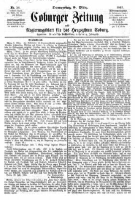 Coburger Zeitung Donnerstag 9. März 1865