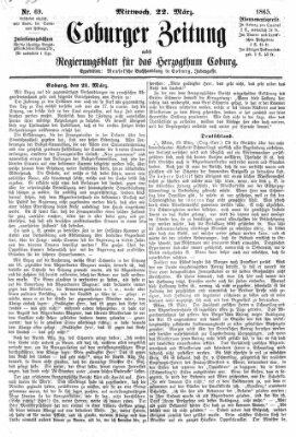 Coburger Zeitung Mittwoch 22. März 1865
