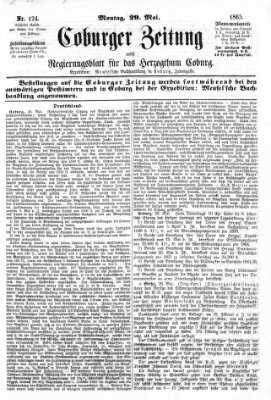 Coburger Zeitung Montag 29. Mai 1865