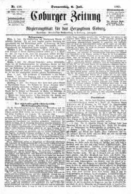 Coburger Zeitung Donnerstag 6. Juli 1865